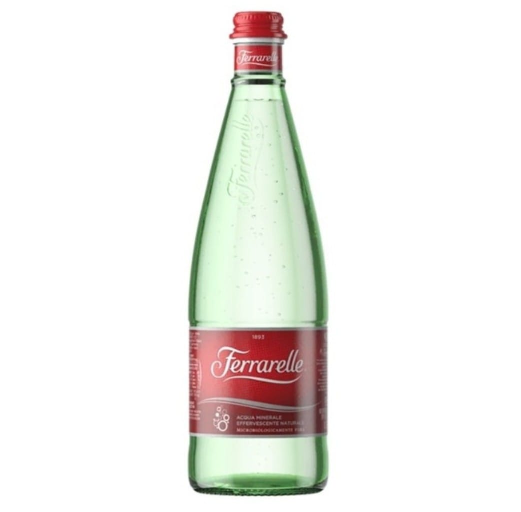 Acqua Ferrarelle effervescente naturale in vetro a rendere 1 litro x 12 bottiglie