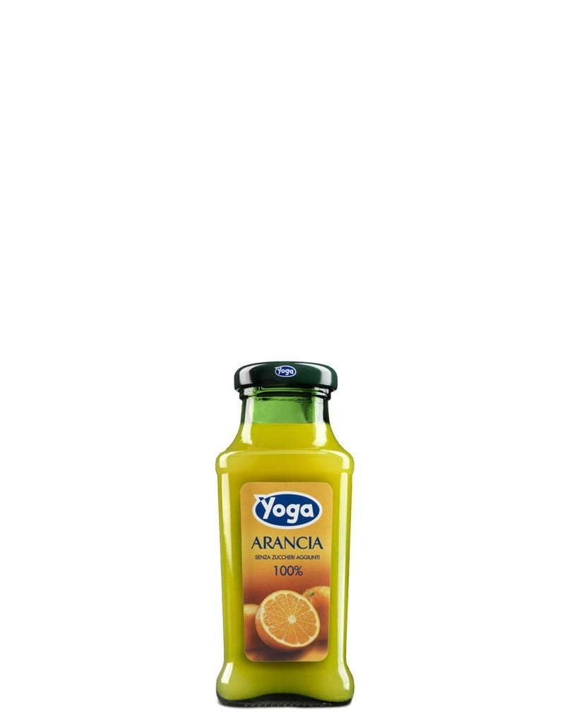 Succo di Frutta Yoga 100 % Arancia Vetro 20 cl x 24 Bottiglie